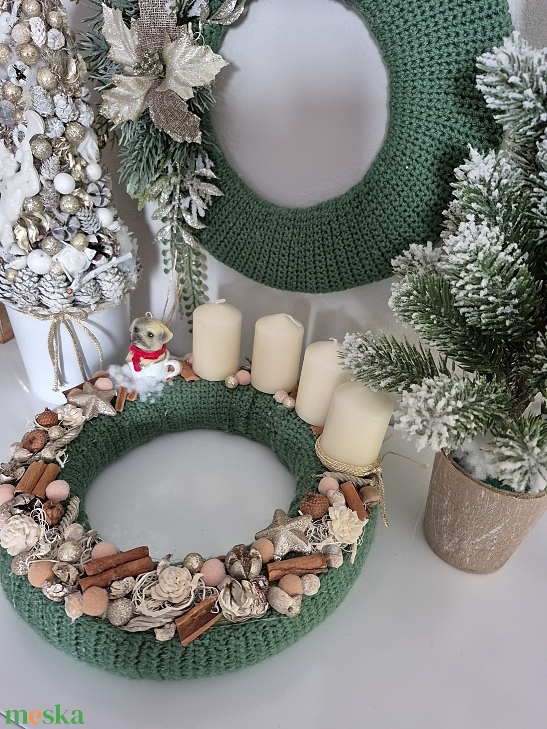 Adventi koszorú  - karácsony - adventi díszek - adventi koszorú - Meska.hu