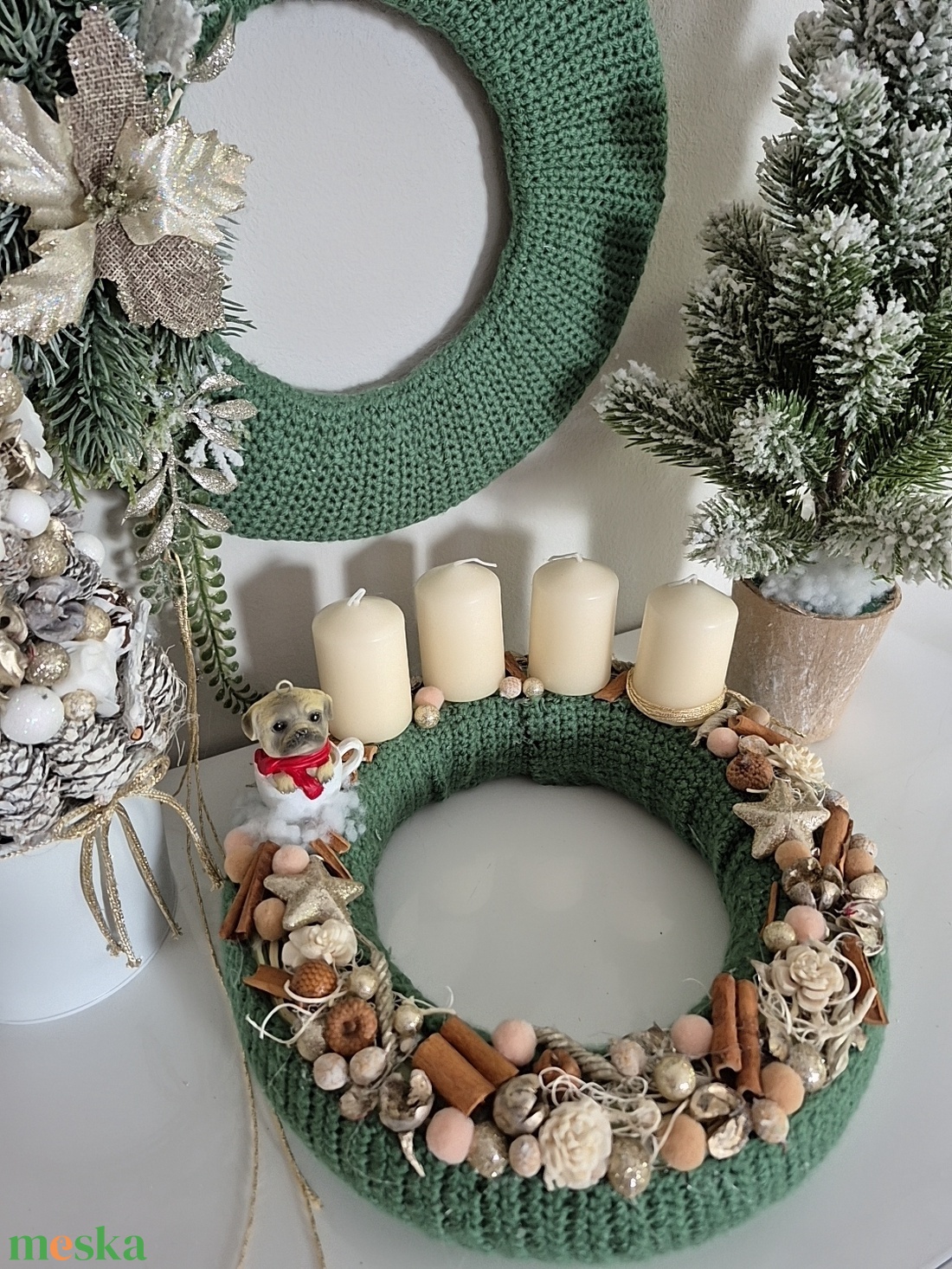 Adventi koszorú  - karácsony - adventi díszek - adventi koszorú - Meska.hu