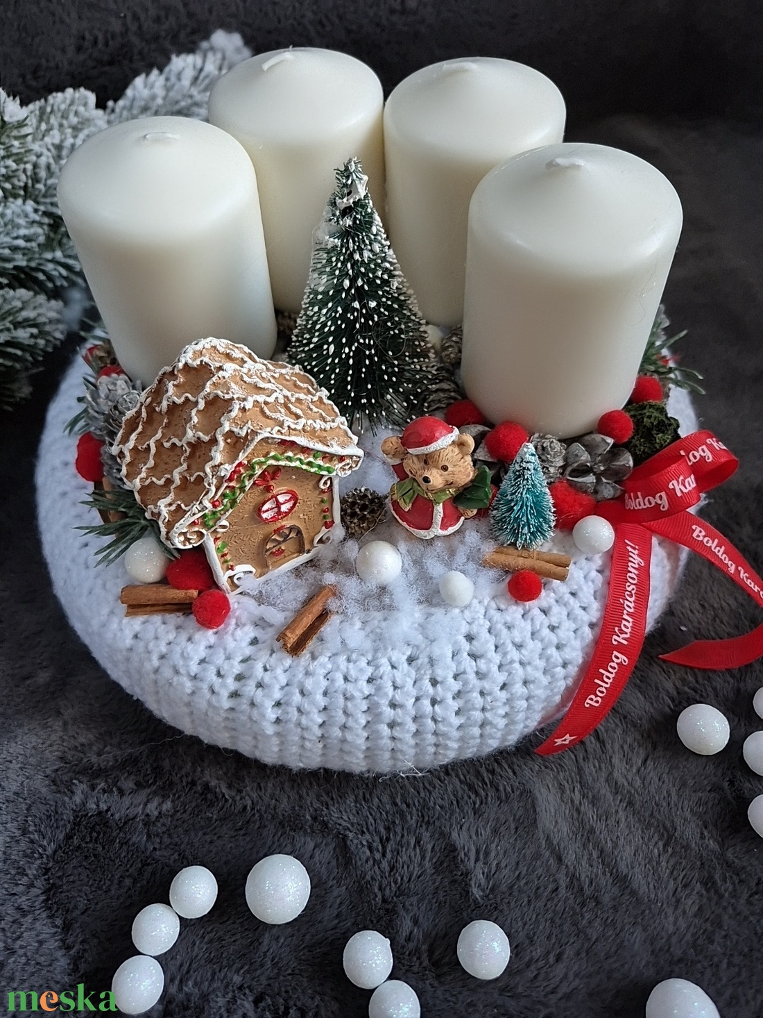 Adventi koszorú  - karácsony - adventi díszek - adventi koszorú - Meska.hu