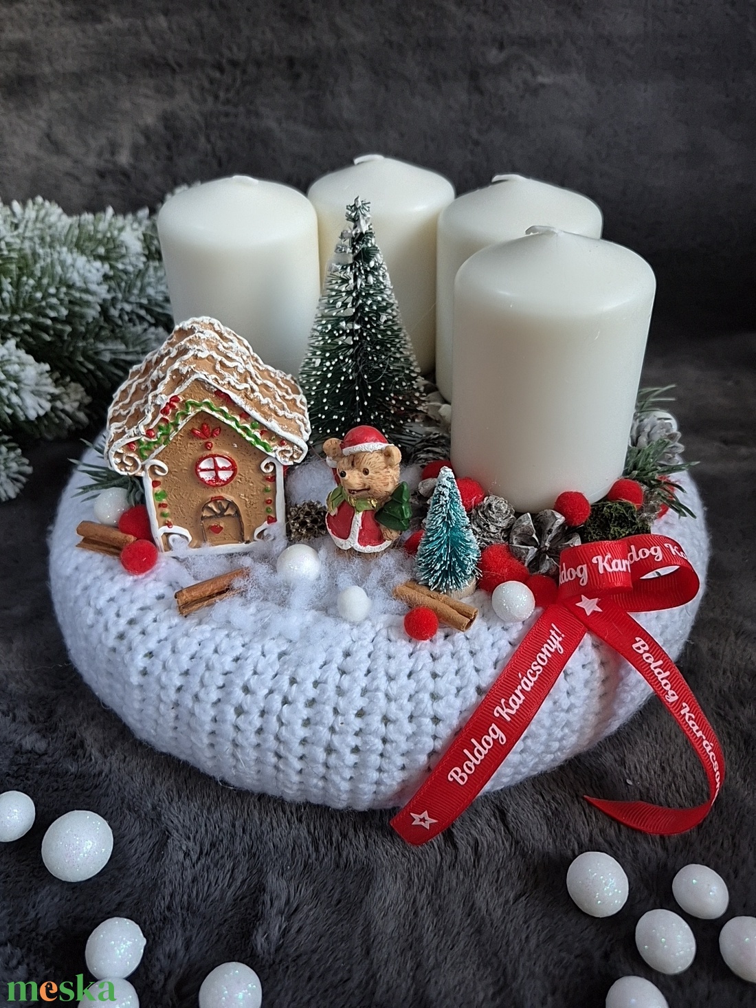 Adventi koszorú  - karácsony - adventi díszek - adventi koszorú - Meska.hu