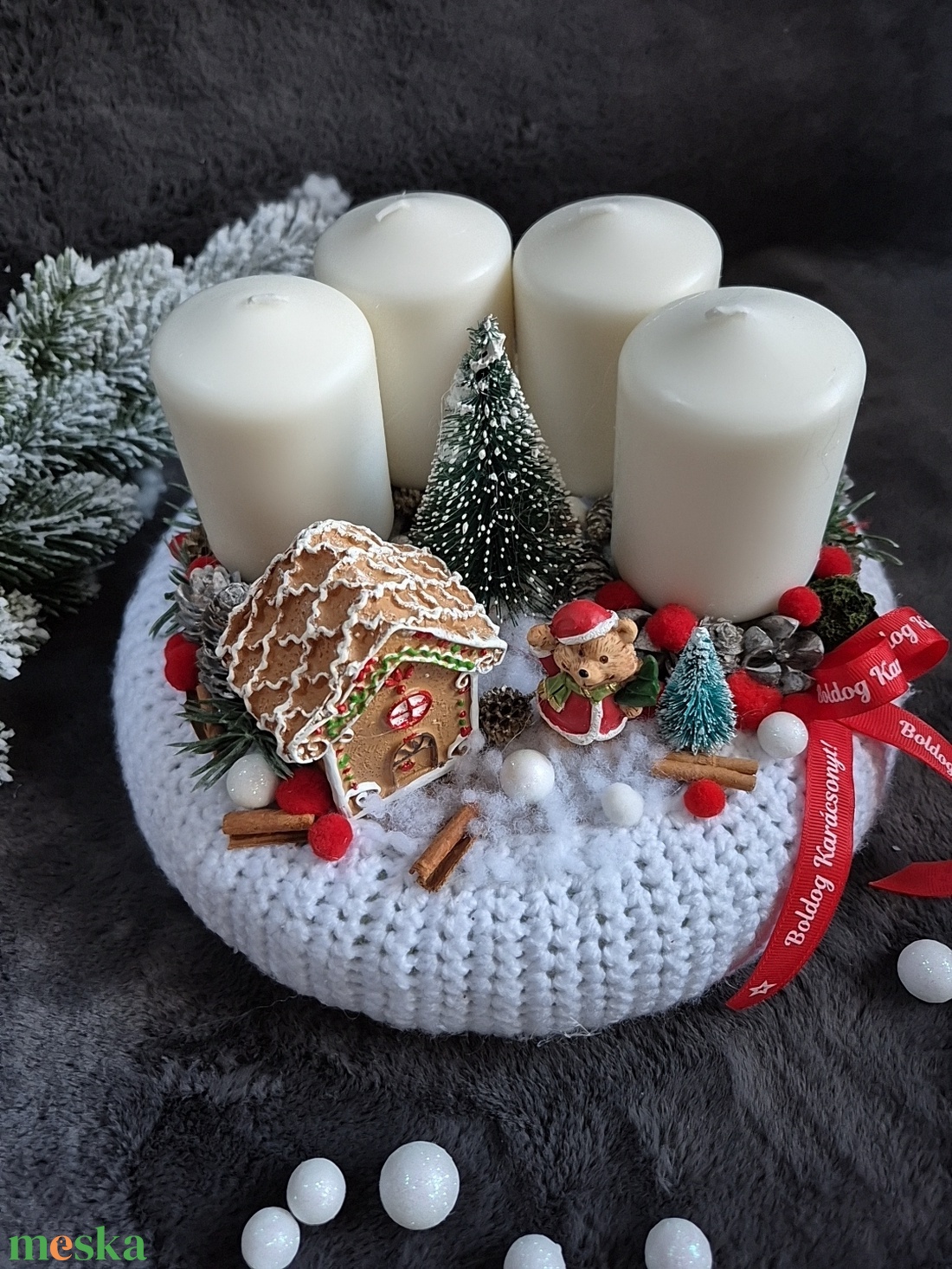 Adventi koszorú  - karácsony - adventi díszek - adventi koszorú - Meska.hu