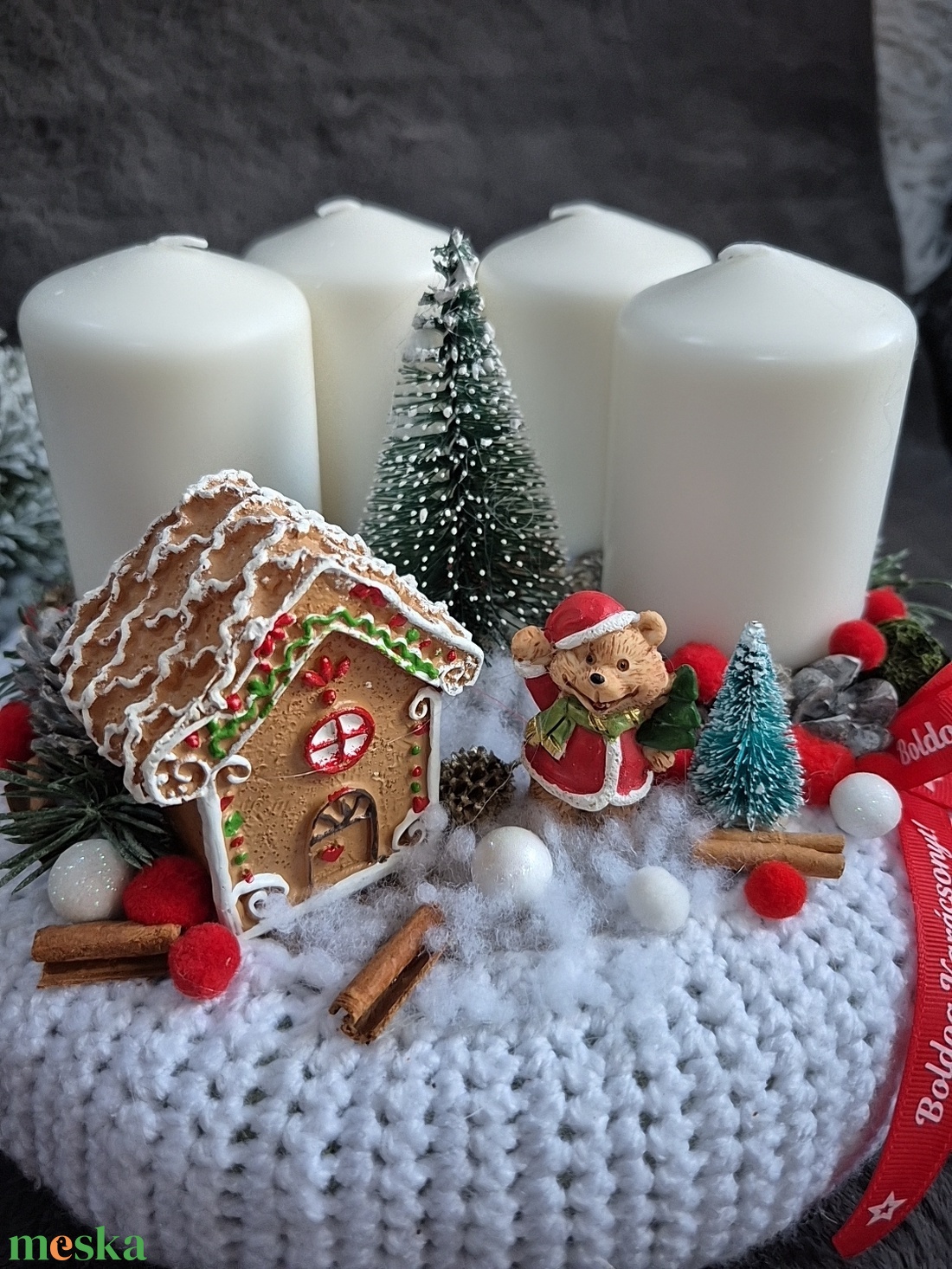 Adventi koszorú  - karácsony - adventi díszek - adventi koszorú - Meska.hu