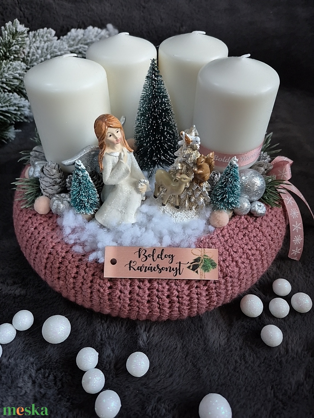 Adventi koszorú  - karácsony - adventi díszek - adventi koszorú - Meska.hu