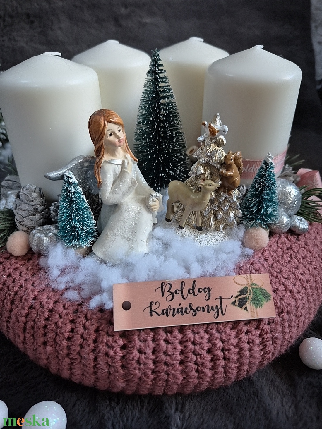 Adventi koszorú  - karácsony - adventi díszek - adventi koszorú - Meska.hu