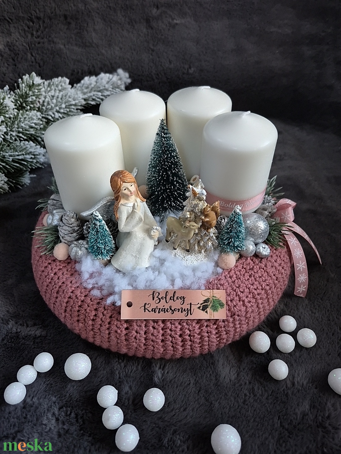 Adventi koszorú  - karácsony - adventi díszek - adventi koszorú - Meska.hu