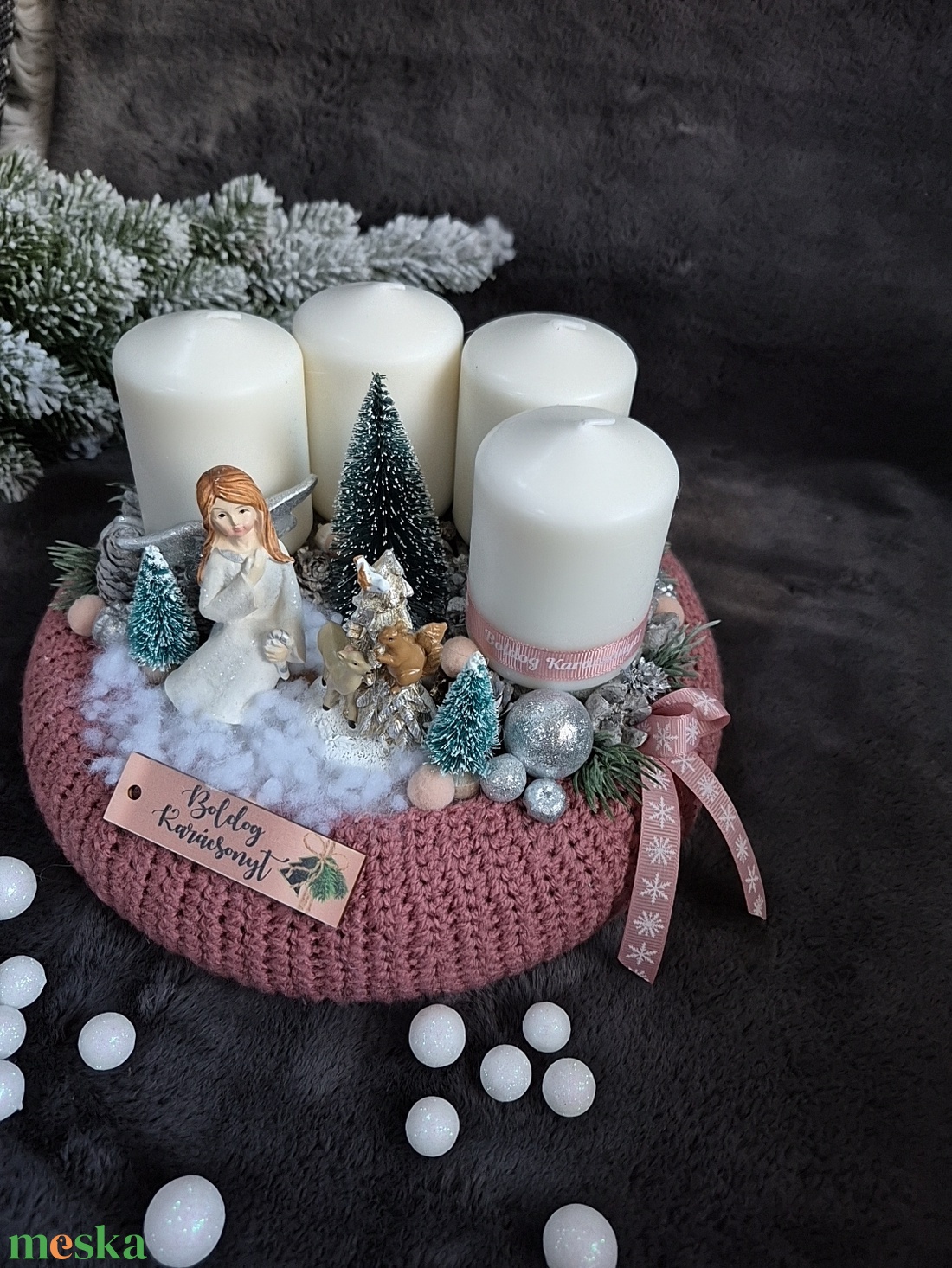 Adventi koszorú  - karácsony - adventi díszek - adventi koszorú - Meska.hu