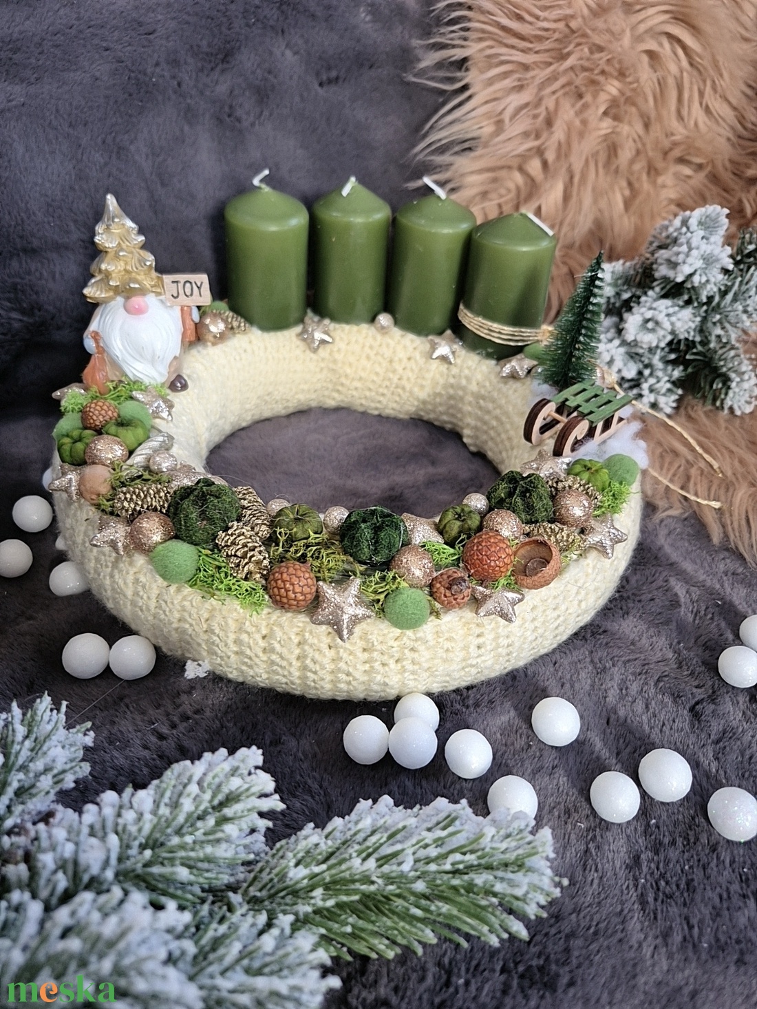 Adventi koszorú  - karácsony - adventi díszek - adventi koszorú - Meska.hu