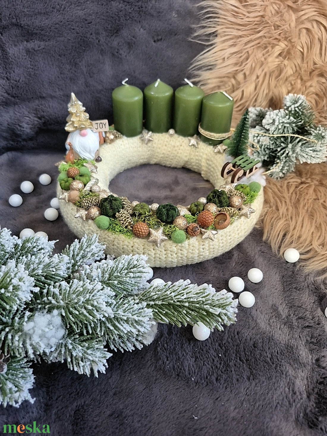 Adventi koszorú  - karácsony - adventi díszek - adventi koszorú - Meska.hu