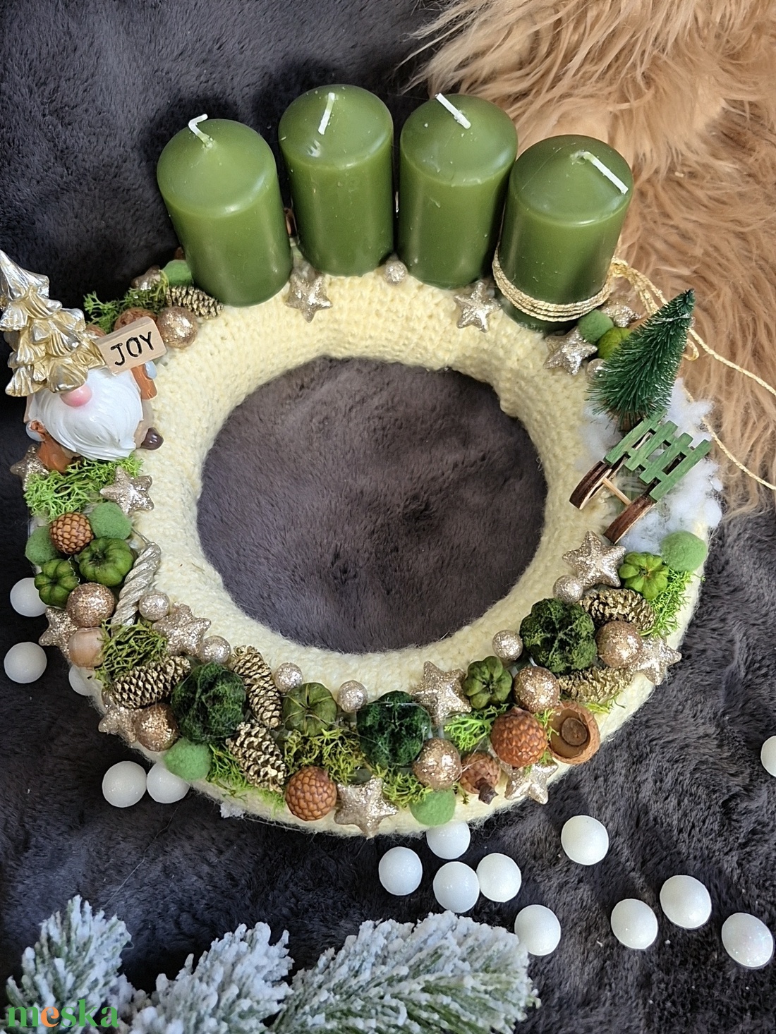 Adventi koszorú  - karácsony - adventi díszek - adventi koszorú - Meska.hu