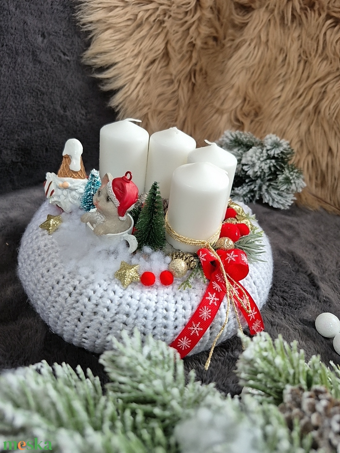 Adventi koszorú  - karácsony - adventi díszek - adventi koszorú - Meska.hu