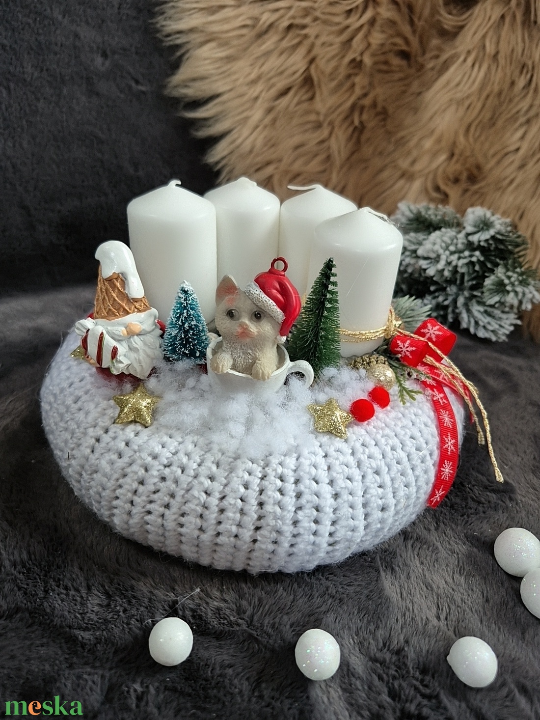 Adventi koszorú  - karácsony - adventi díszek - adventi koszorú - Meska.hu