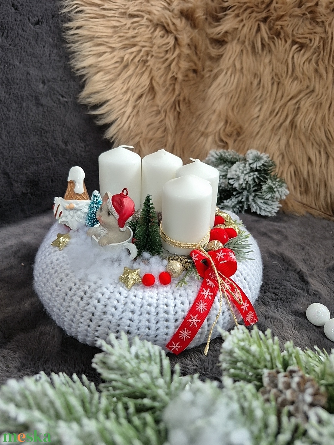 Adventi koszorú  - karácsony - adventi díszek - adventi koszorú - Meska.hu