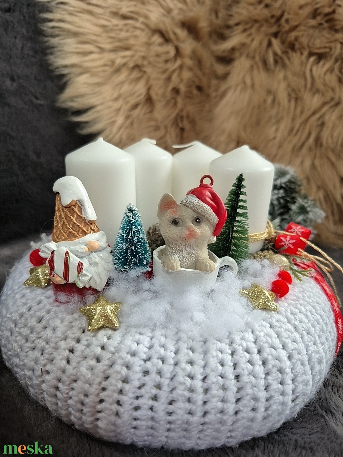 Adventi koszorú  - karácsony - adventi díszek - adventi koszorú - Meska.hu