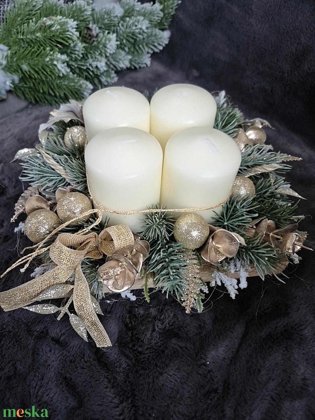 Adventi asztaldísz  - karácsony - adventi díszek - adventi koszorú - Meska.hu