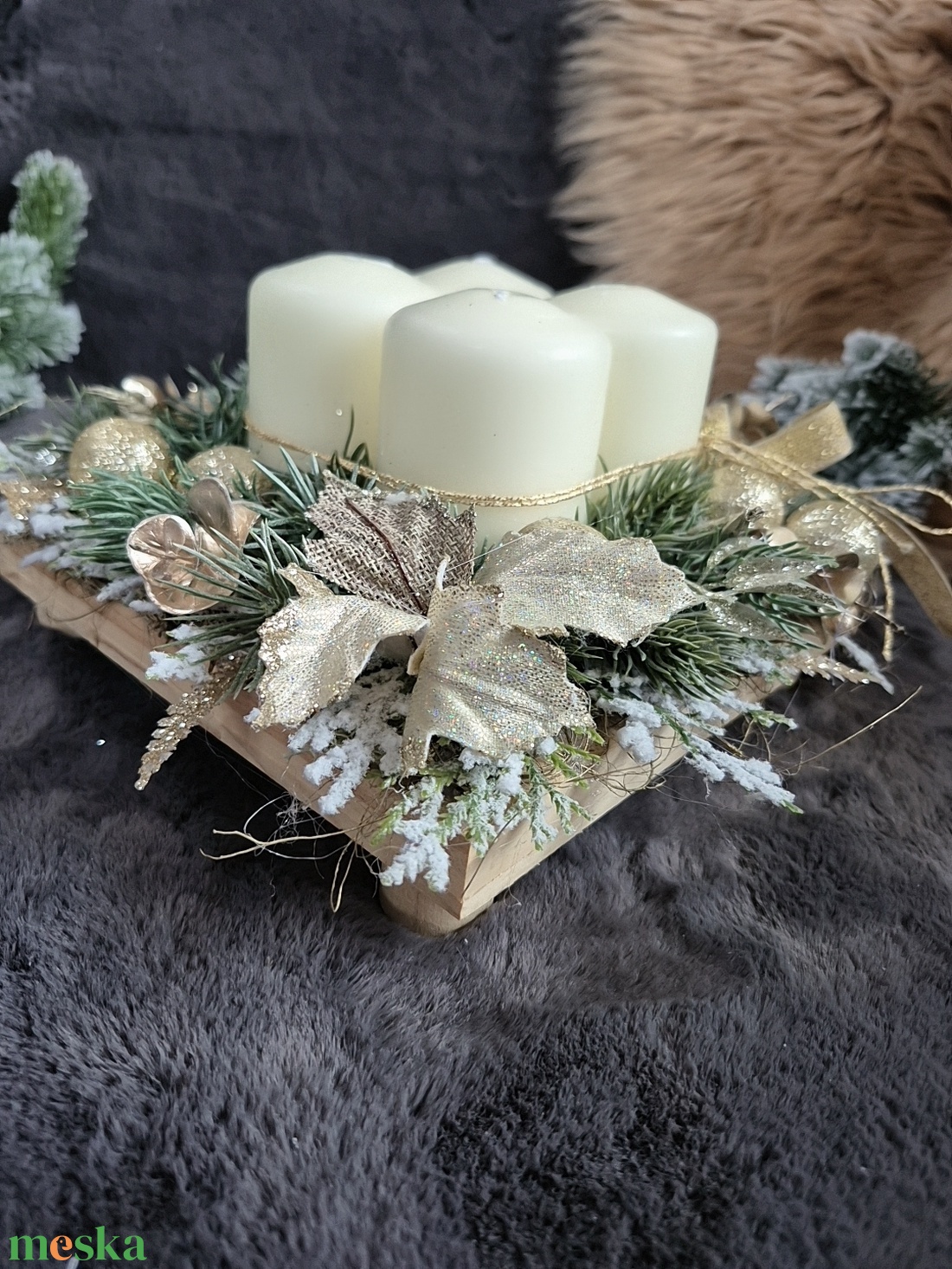 Adventi asztaldísz  - karácsony - adventi díszek - adventi koszorú - Meska.hu
