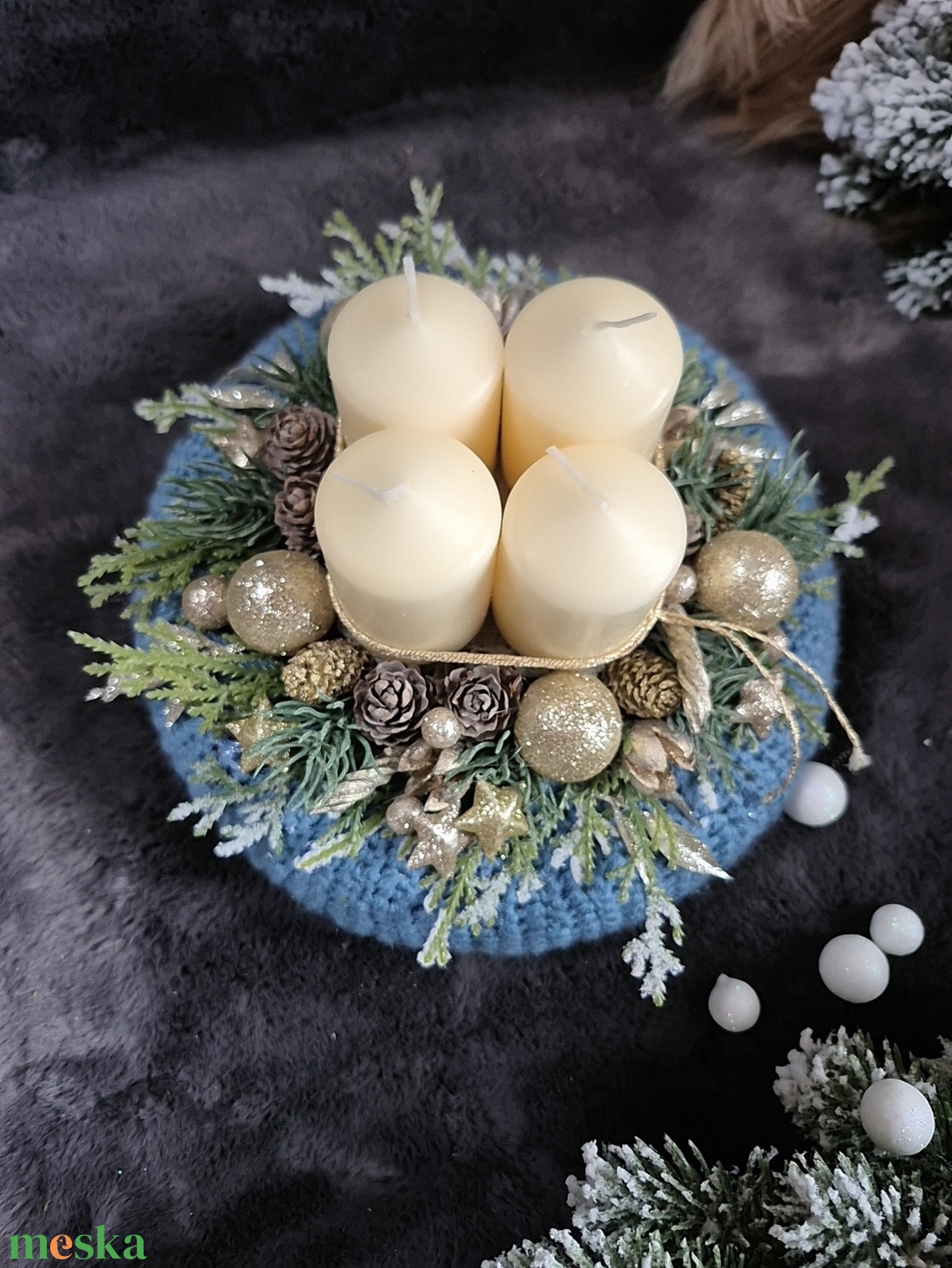 Adventi koszorú  - karácsony - adventi díszek - adventi koszorú - Meska.hu