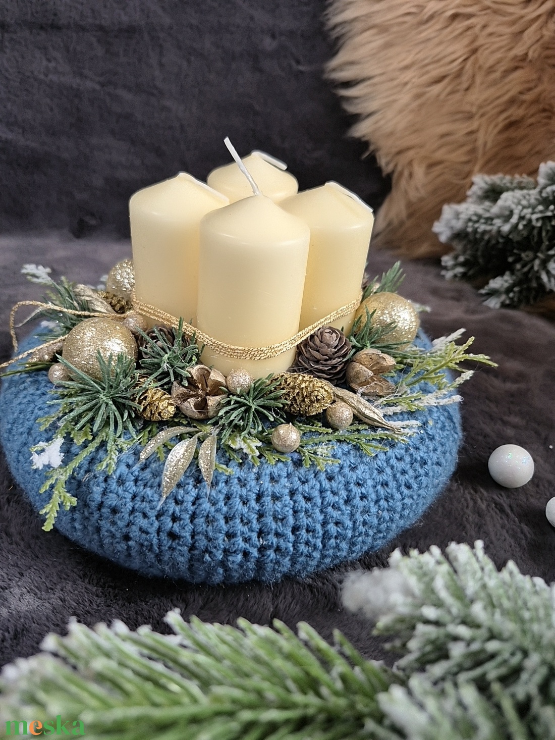 Adventi koszorú  - karácsony - adventi díszek - adventi koszorú - Meska.hu