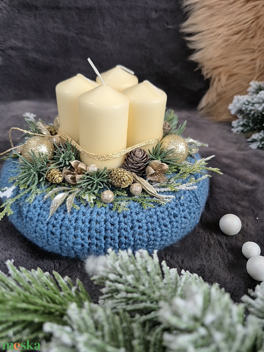 Adventi koszorú  - karácsony - adventi díszek - adventi koszorú - Meska.hu