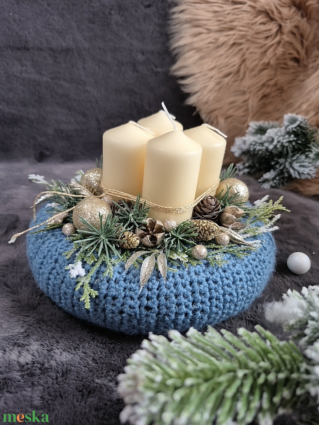 Adventi koszorú  - karácsony - adventi díszek - adventi koszorú - Meska.hu