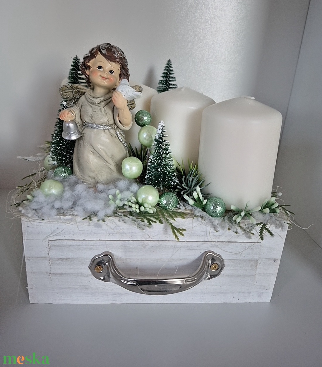 Asztaldísz 4gyertyás  - karácsony - adventi díszek - adventi asztaldísz - Meska.hu