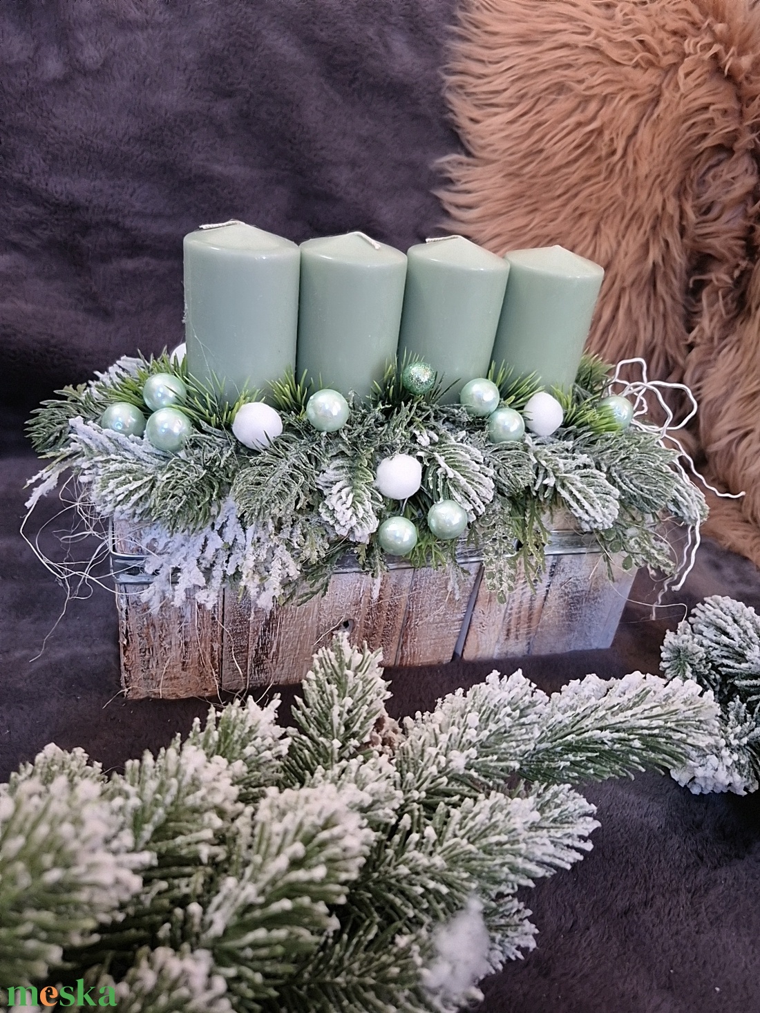 Adventi asztaldísz  - karácsony - adventi díszek - adventi asztaldísz - Meska.hu