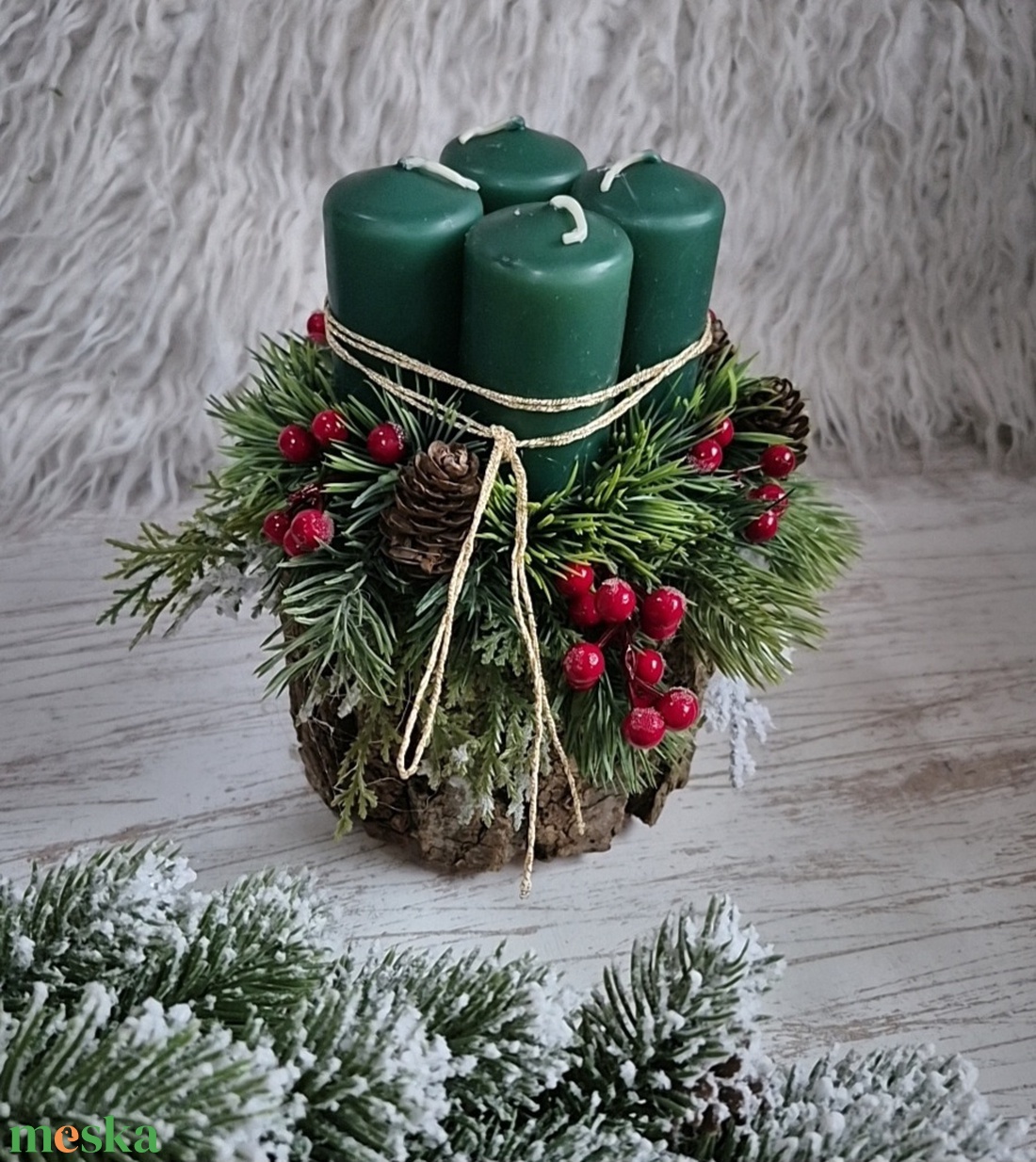 Adventi asztaldísz  - karácsony - adventi díszek - adventi asztaldísz - Meska.hu