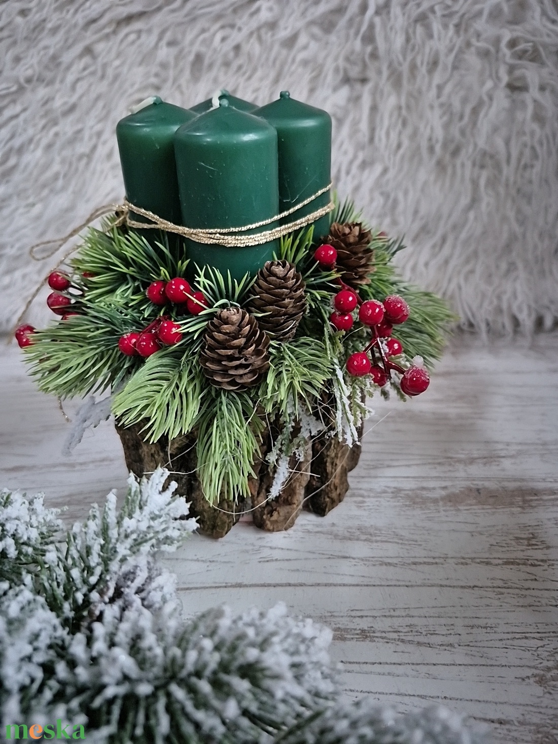 Adventi asztaldísz  - karácsony - adventi díszek - adventi asztaldísz - Meska.hu