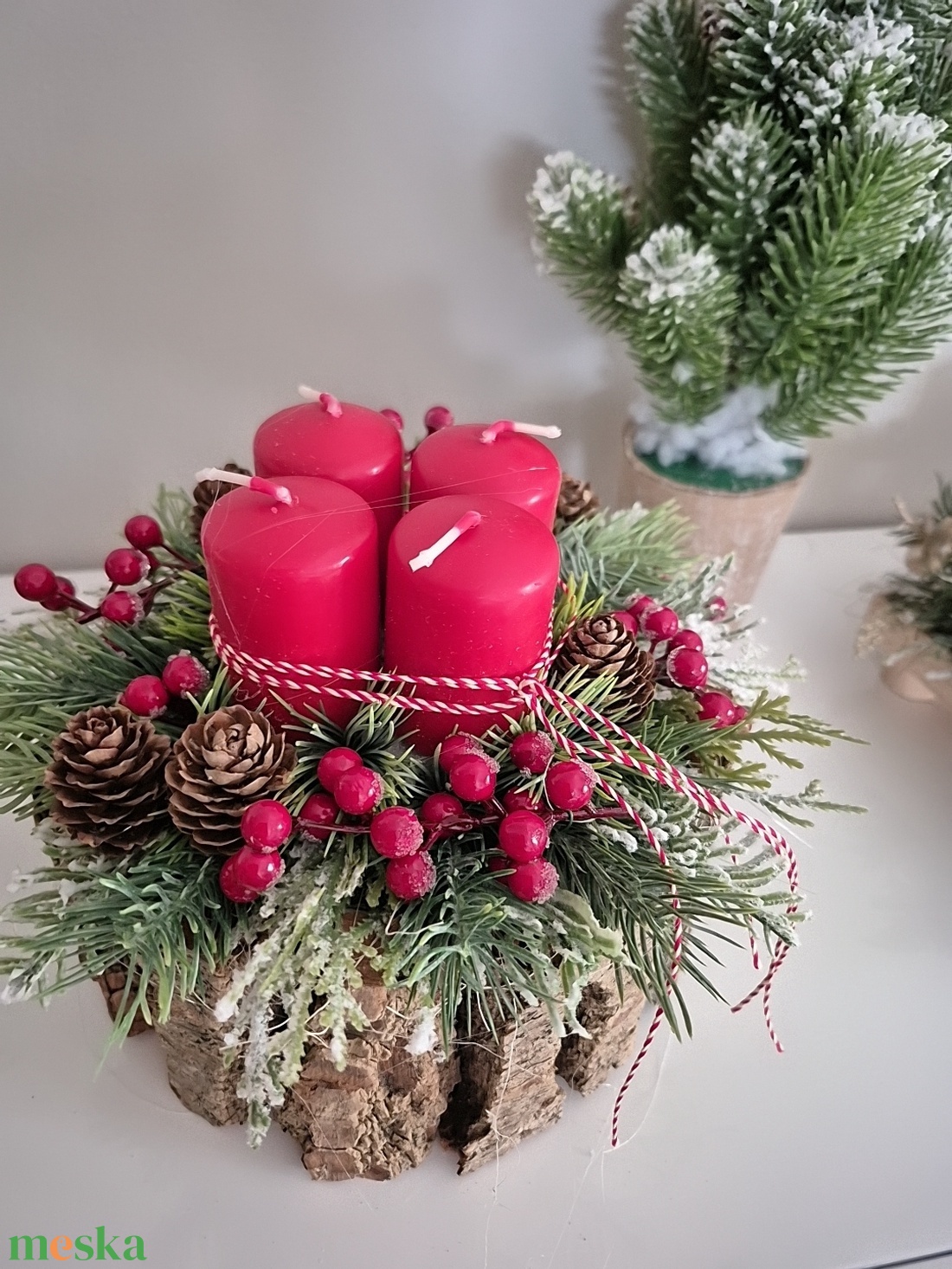 Asztaldísz adventi  - karácsony - adventi díszek - adventi asztaldísz - Meska.hu