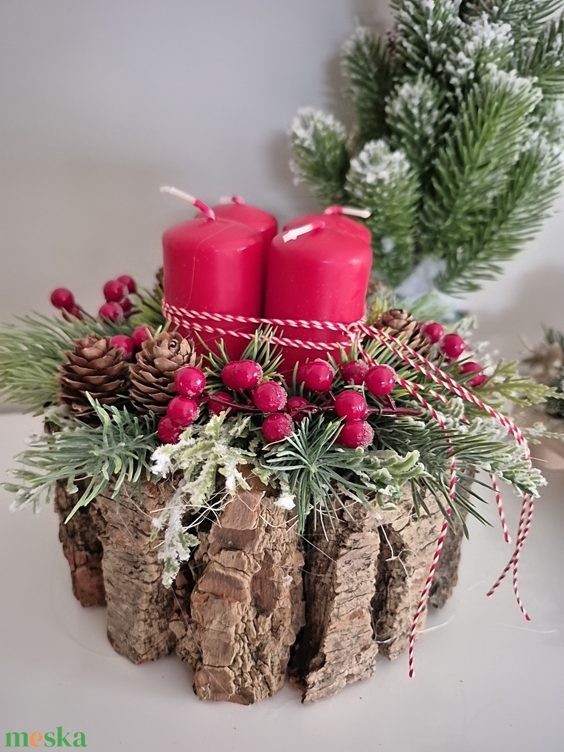Asztaldísz adventi  - karácsony - adventi díszek - adventi asztaldísz - Meska.hu