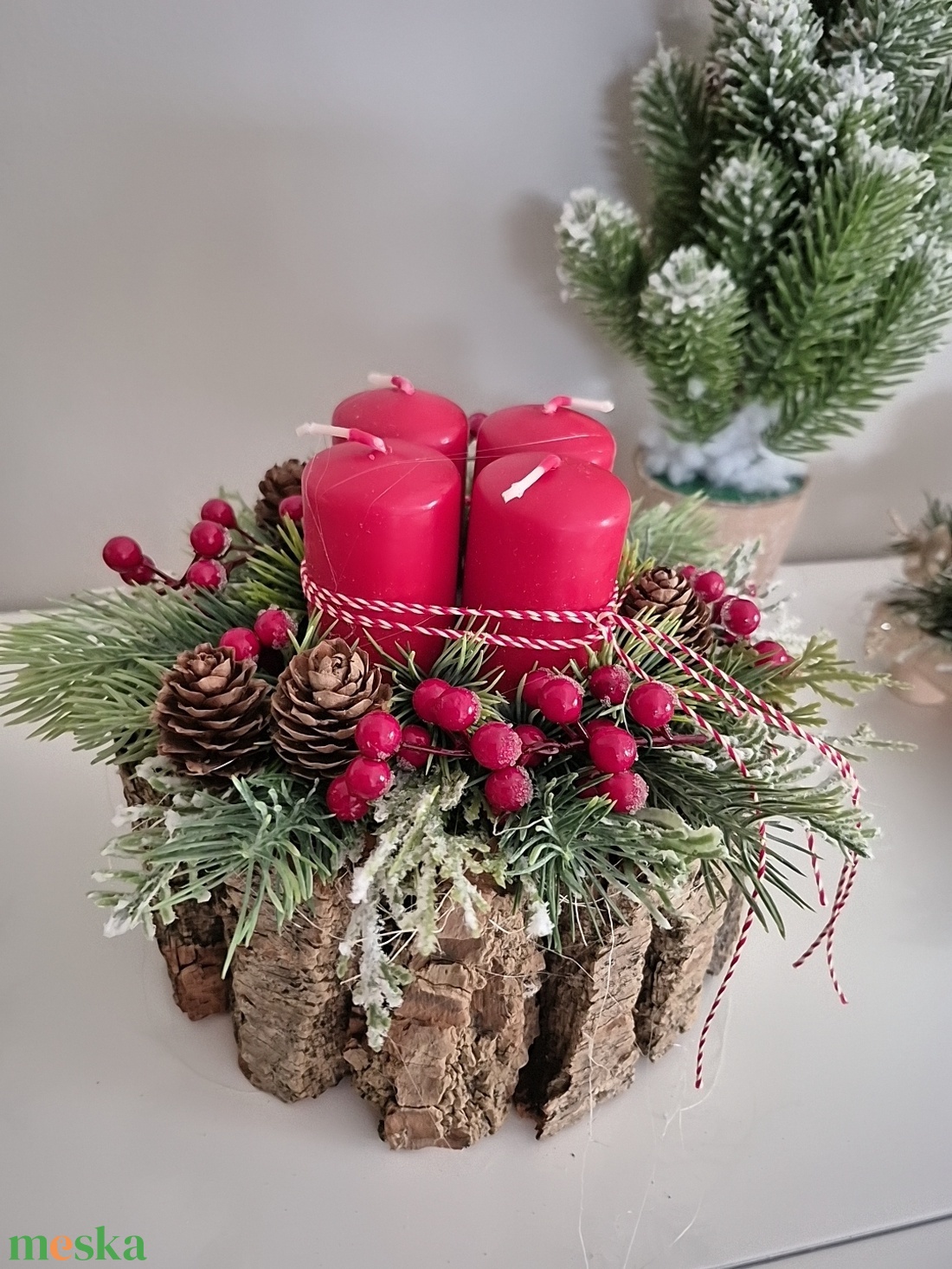 Asztaldísz adventi  - karácsony - adventi díszek - adventi asztaldísz - Meska.hu