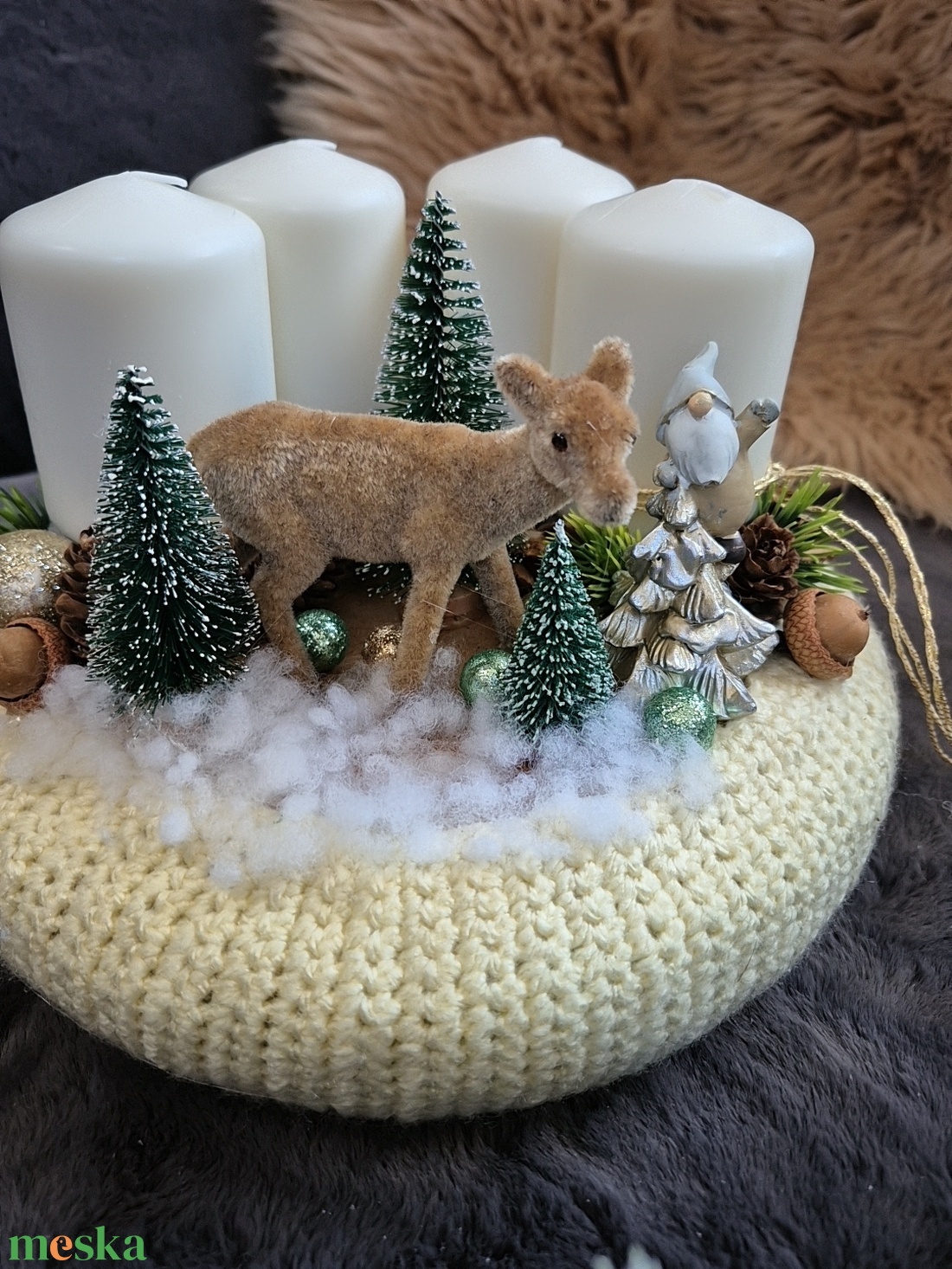 Adventi koszorú  - karácsony - adventi díszek - adventi koszorú - Meska.hu