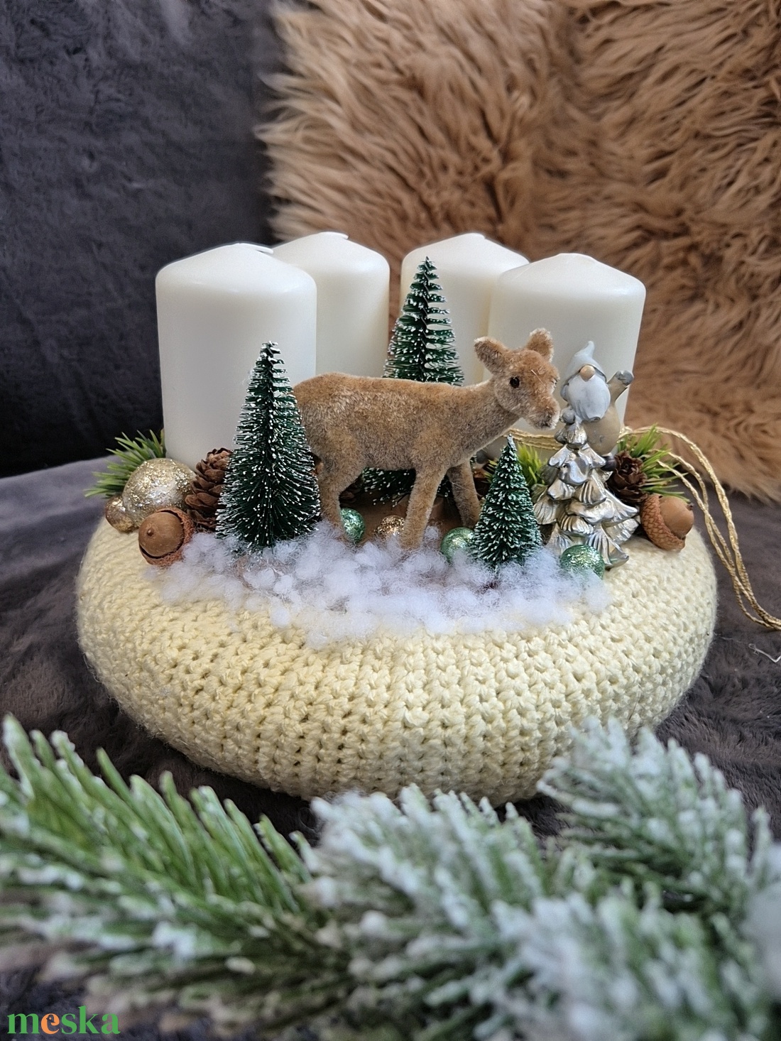 Adventi koszorú  - karácsony - adventi díszek - adventi koszorú - Meska.hu