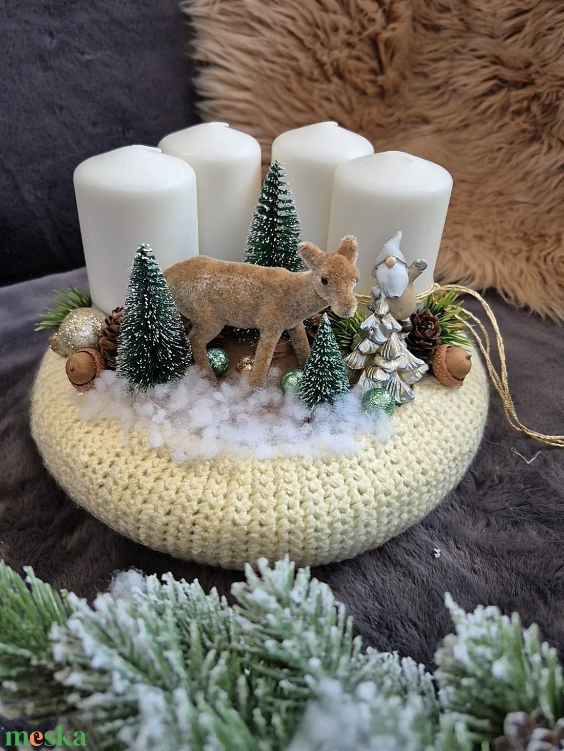 Adventi koszorú  - karácsony - adventi díszek - adventi koszorú - Meska.hu