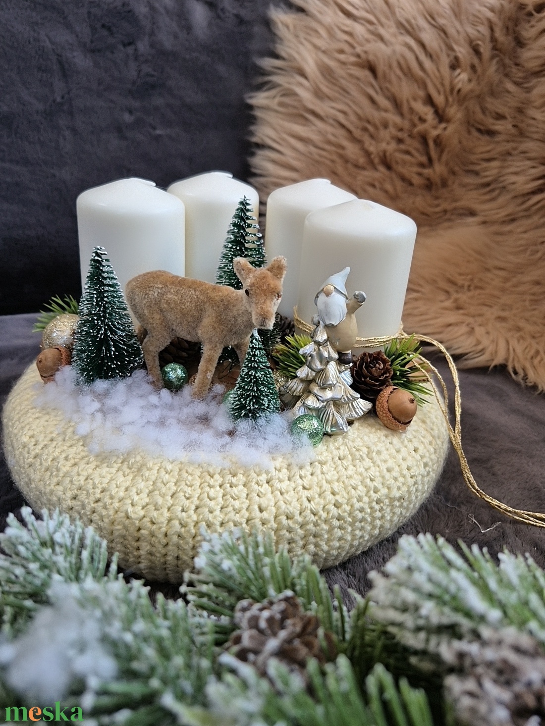 Adventi koszorú  - karácsony - adventi díszek - adventi koszorú - Meska.hu