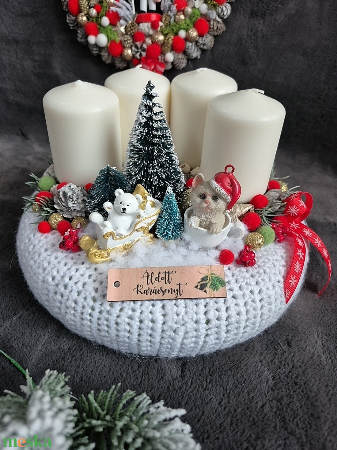 Adventi koszorú  - karácsony - adventi díszek - adventi koszorú - Meska.hu