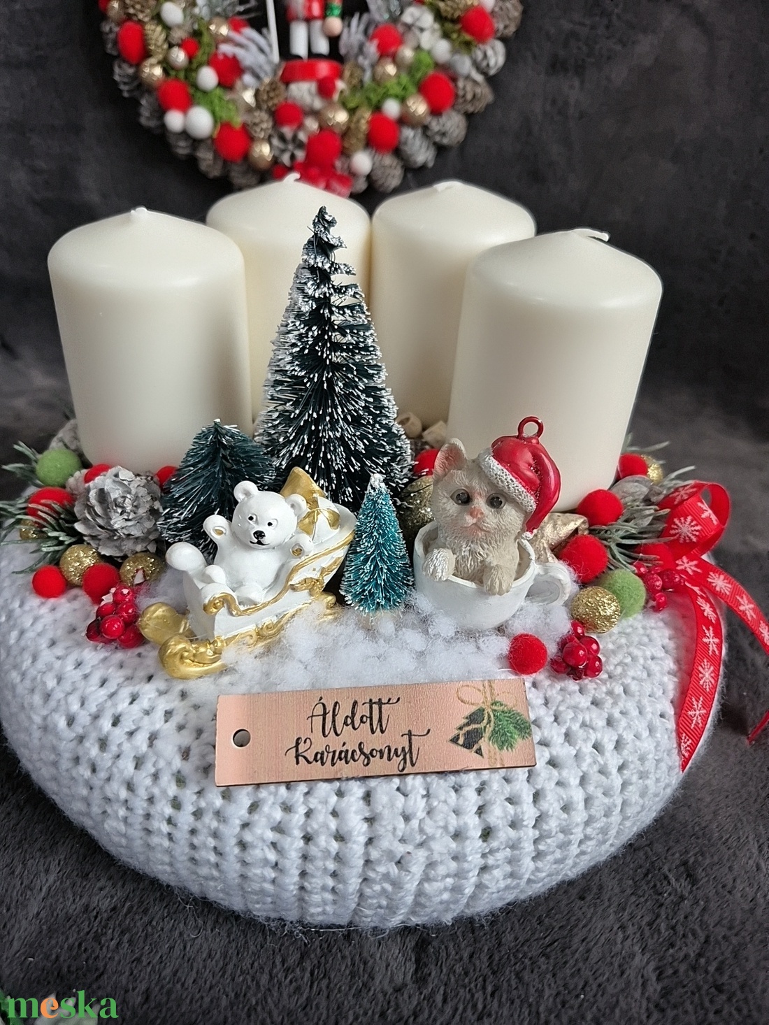 Adventi koszorú  - karácsony - adventi díszek - adventi koszorú - Meska.hu