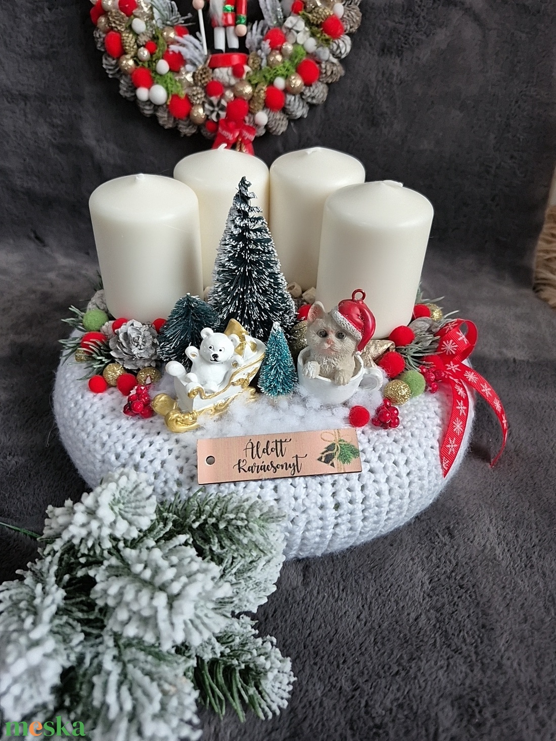 Adventi koszorú  - karácsony - adventi díszek - adventi koszorú - Meska.hu