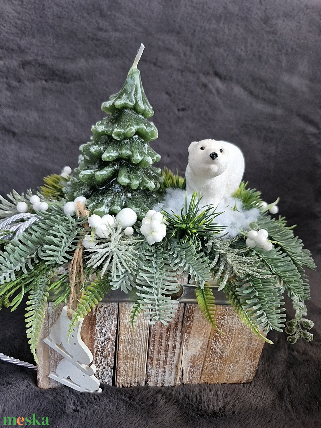 Gyertyás asztaldísz  - karácsony - adventi díszek - adventi asztaldísz - Meska.hu