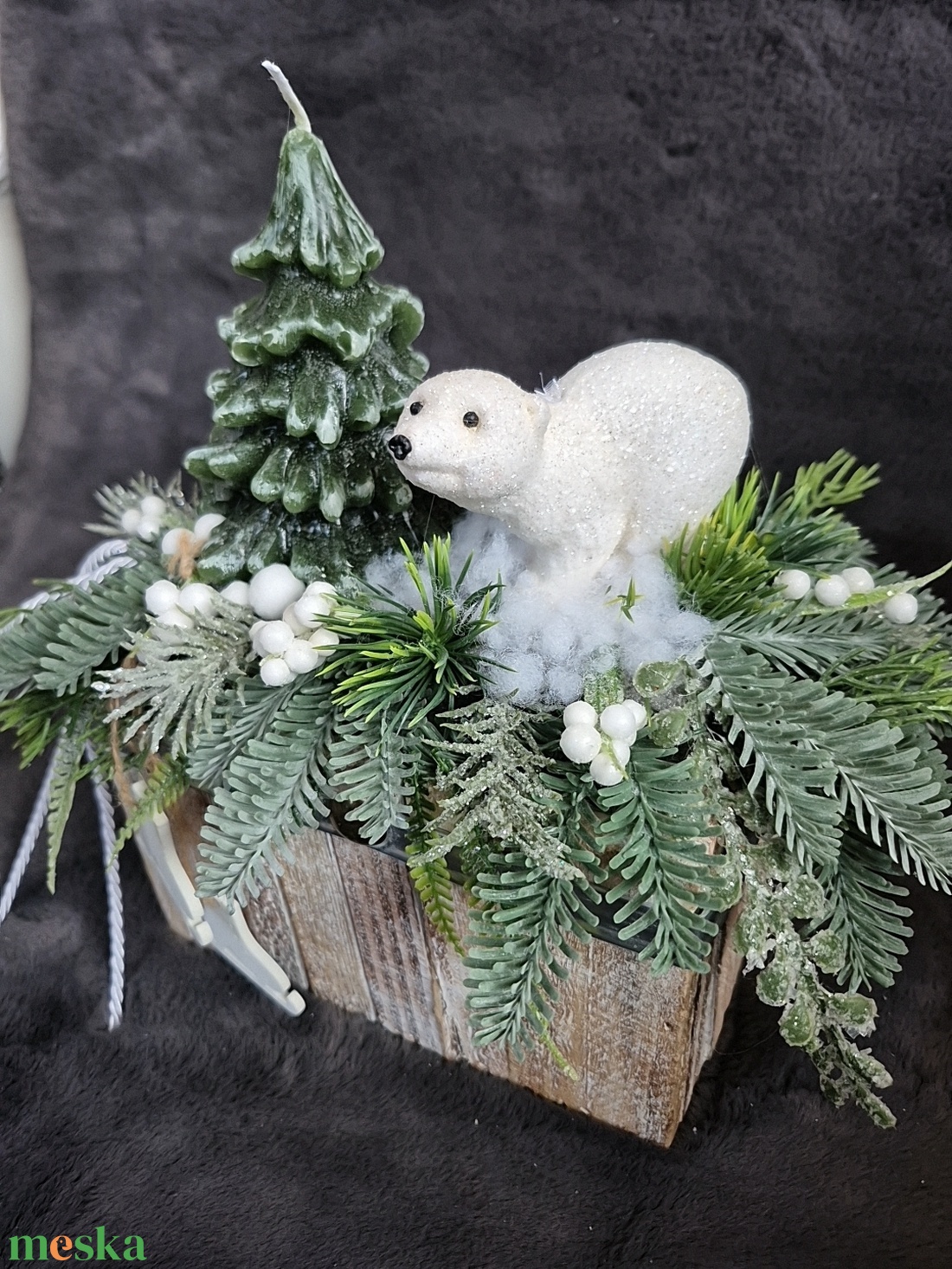 Gyertyás asztaldísz  - karácsony - adventi díszek - adventi asztaldísz - Meska.hu