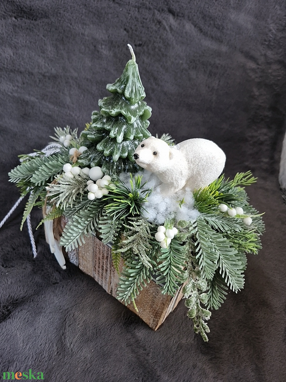 Gyertyás asztaldísz  - karácsony - adventi díszek - adventi asztaldísz - Meska.hu