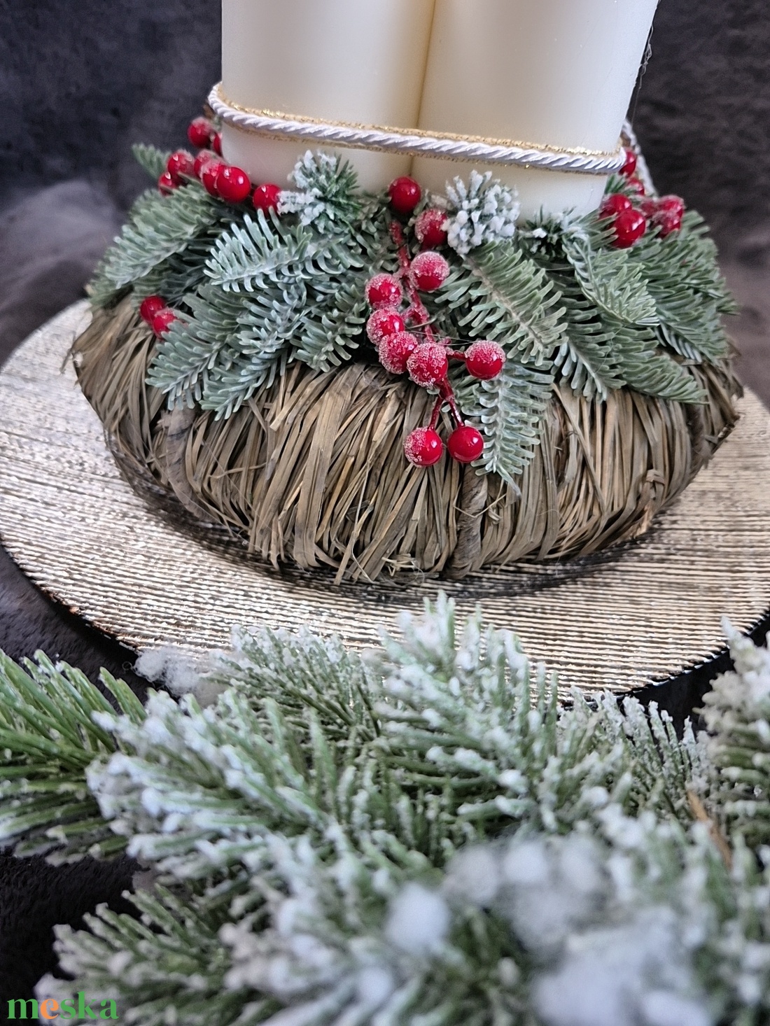 Adventi koszorú  - karácsony - adventi díszek - adventi koszorú - Meska.hu