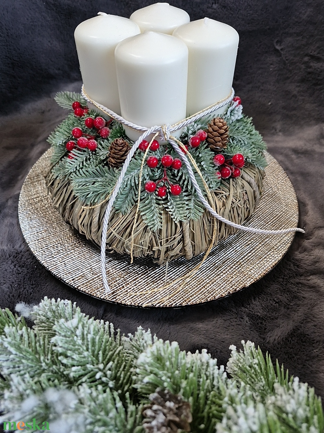 Adventi koszorú  - karácsony - adventi díszek - adventi koszorú - Meska.hu