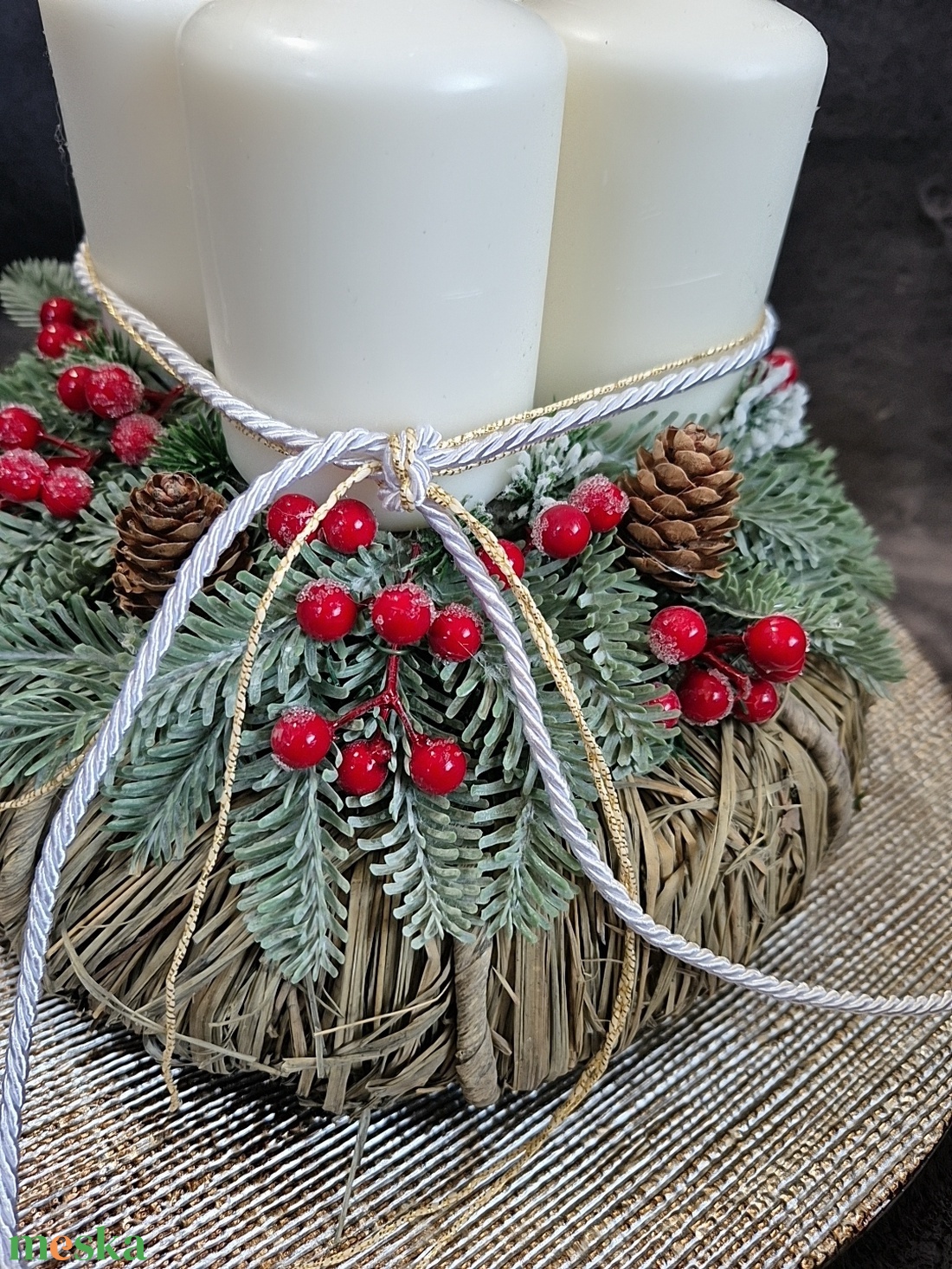 Adventi koszorú  - karácsony - adventi díszek - adventi koszorú - Meska.hu