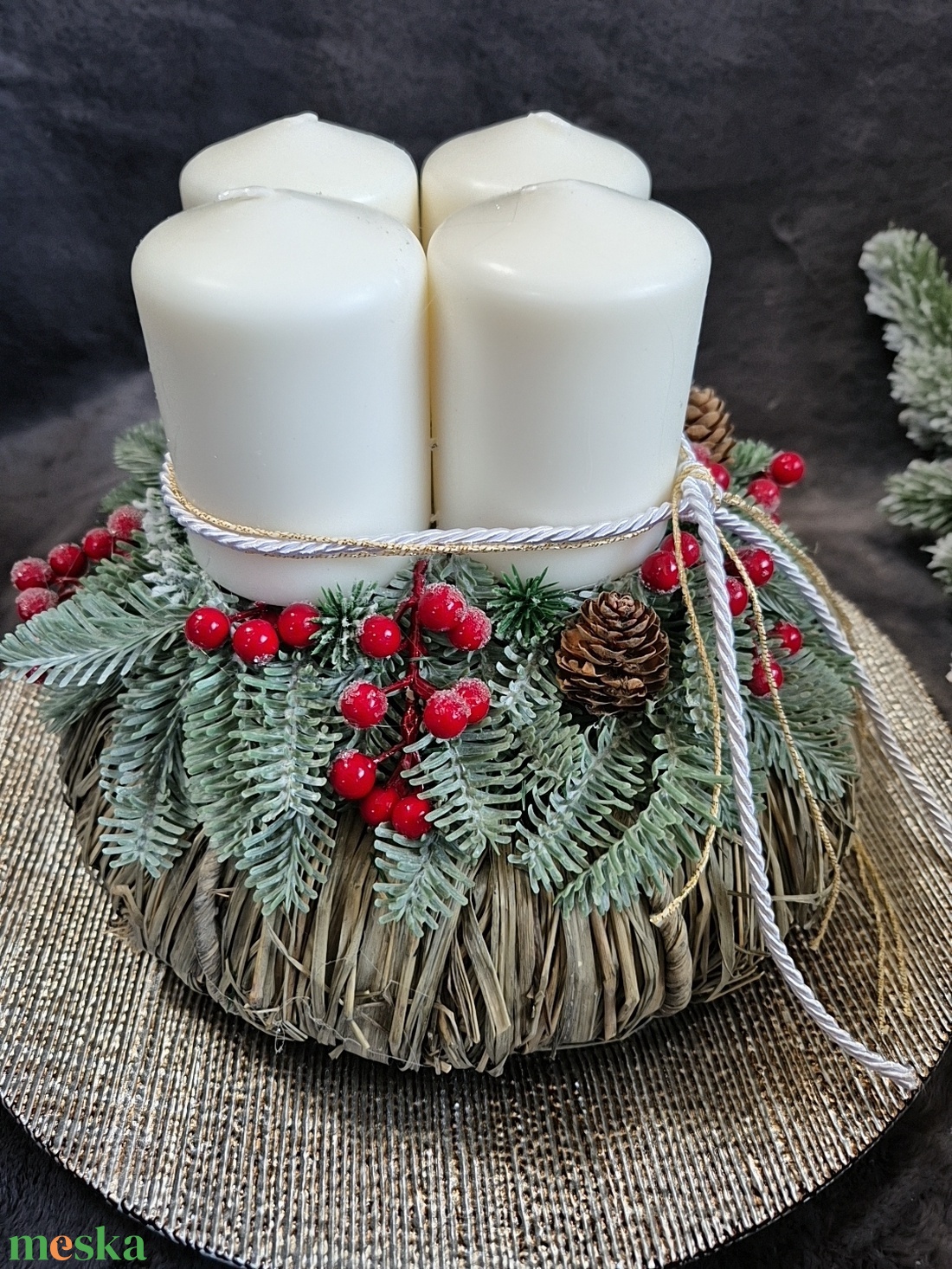 Adventi koszorú  - karácsony - adventi díszek - adventi koszorú - Meska.hu
