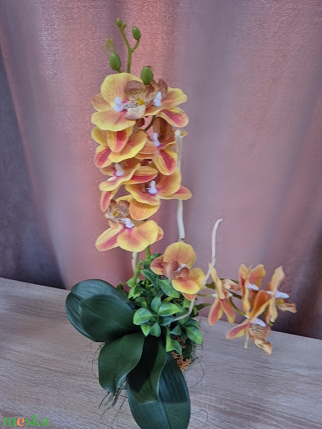 Orchidea asztaldísz  - otthon & életmód - virágdekoráció - virágdíszek - asztali virágdísz - Meska.hu