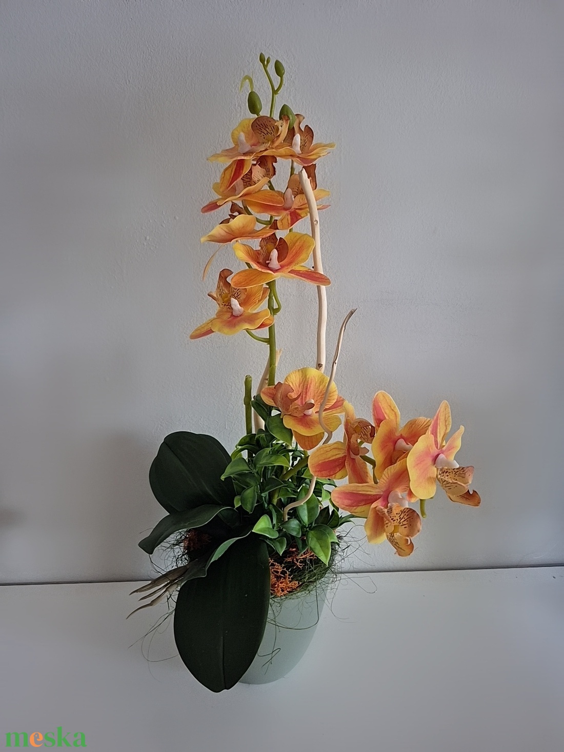 Orchidea asztaldísz  - otthon & életmód - virágdekoráció - virágdíszek - asztali virágdísz - Meska.hu