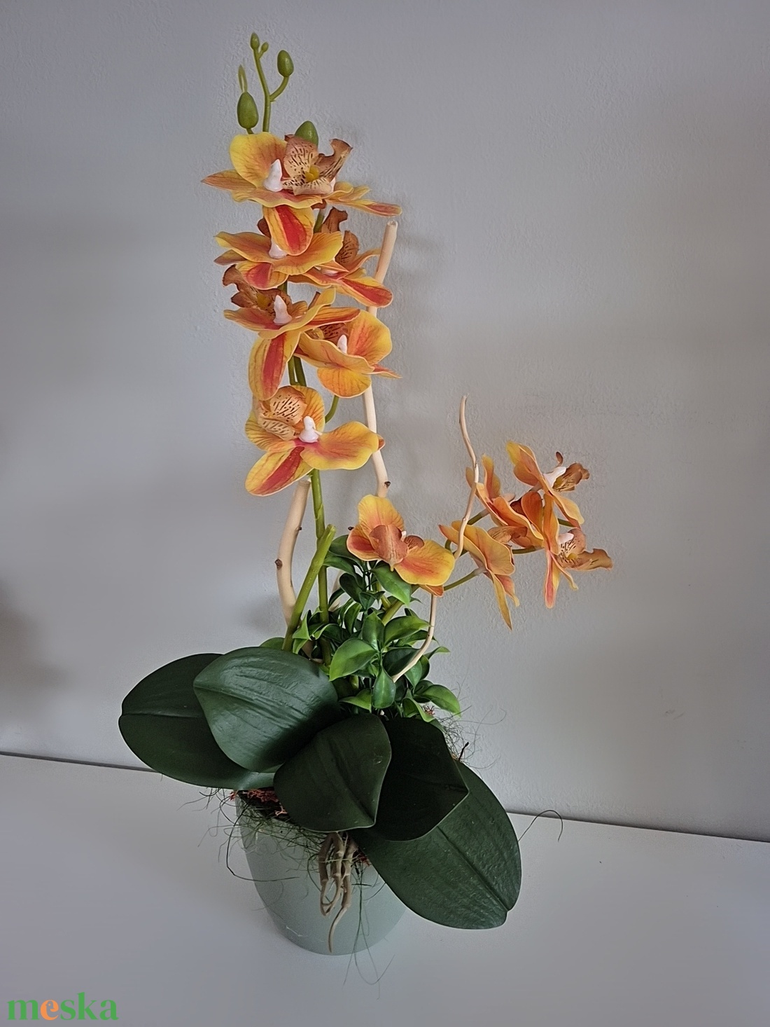Orchidea asztaldísz  - otthon & életmód - virágdekoráció - virágdíszek - asztali virágdísz - Meska.hu