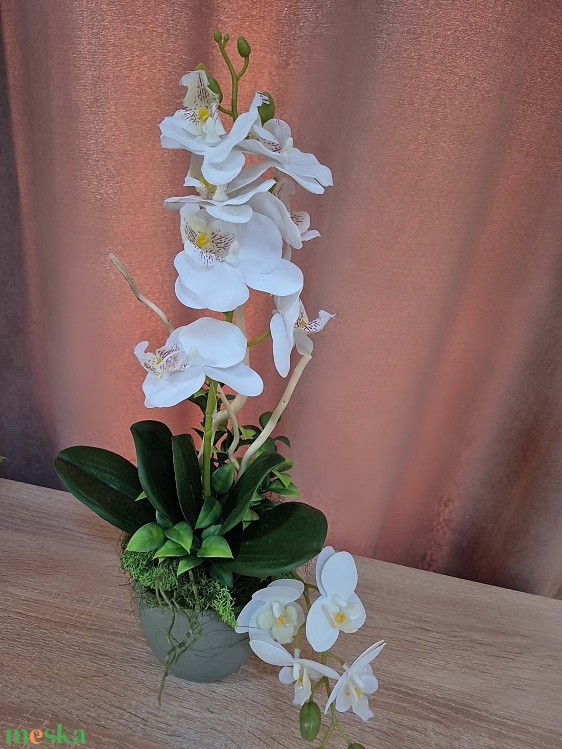 Orchidea cserepben  - otthon & életmód - virágdekoráció - virágdíszek - virágdísz kaspóban - Meska.hu