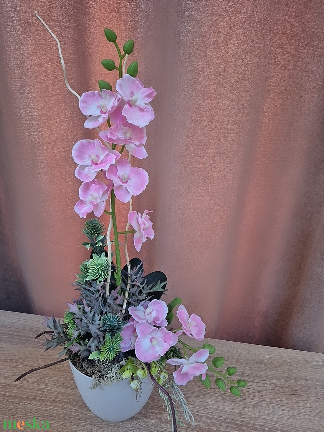 Orchidea kaspóban  - otthon & életmód - virágdekoráció - virágdíszek - virágdísz kaspóban - Meska.hu
