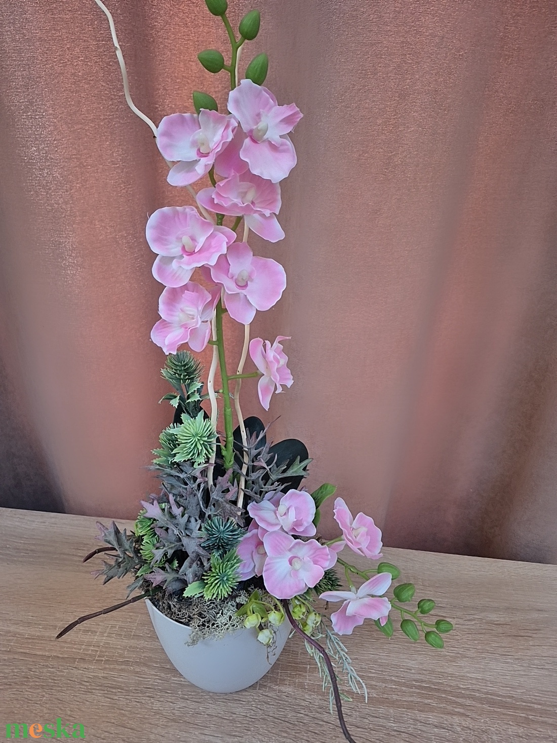 Orchidea kaspóban  - otthon & életmód - virágdekoráció - virágdíszek - virágdísz kaspóban - Meska.hu